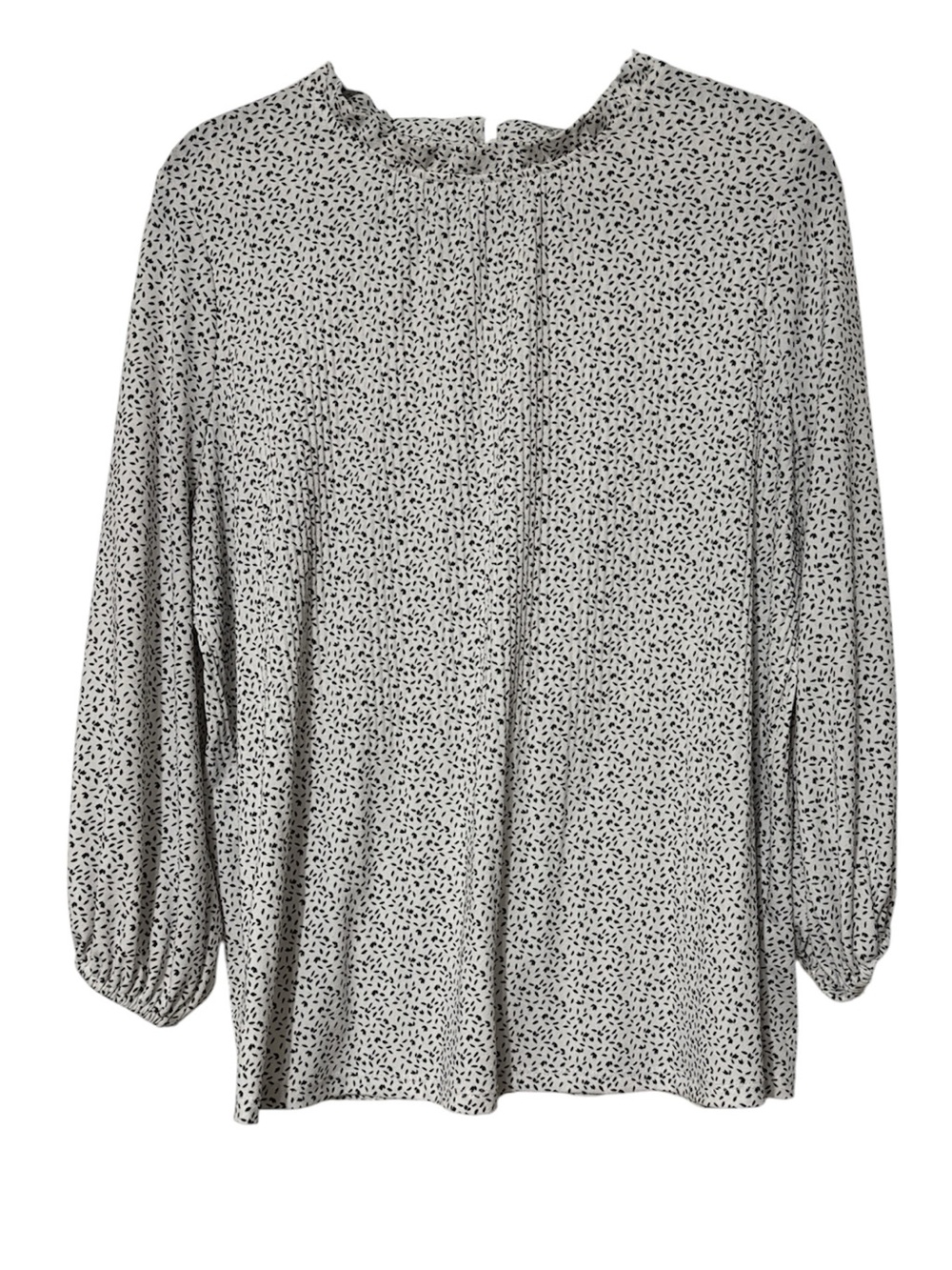 Adrianna Papell Black and White Micro Dot Blouse